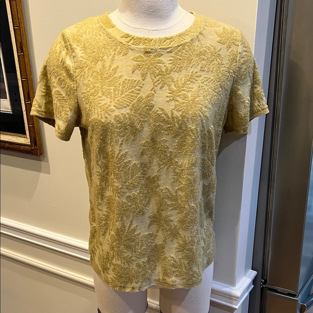 C&C California Textured Short Sleeve Top - Mustard